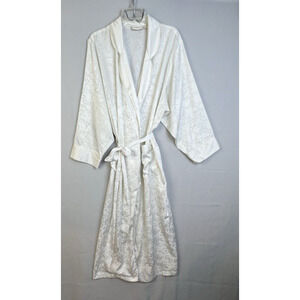Victoria's Secret Gold Tag Vintage Robe Women Large Ivory Long Kimono Wrap